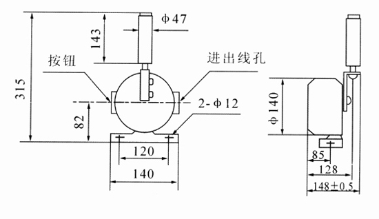 XLPP-12-30兩級跑偏開關KBW-220P防爆兩級跑偏開關